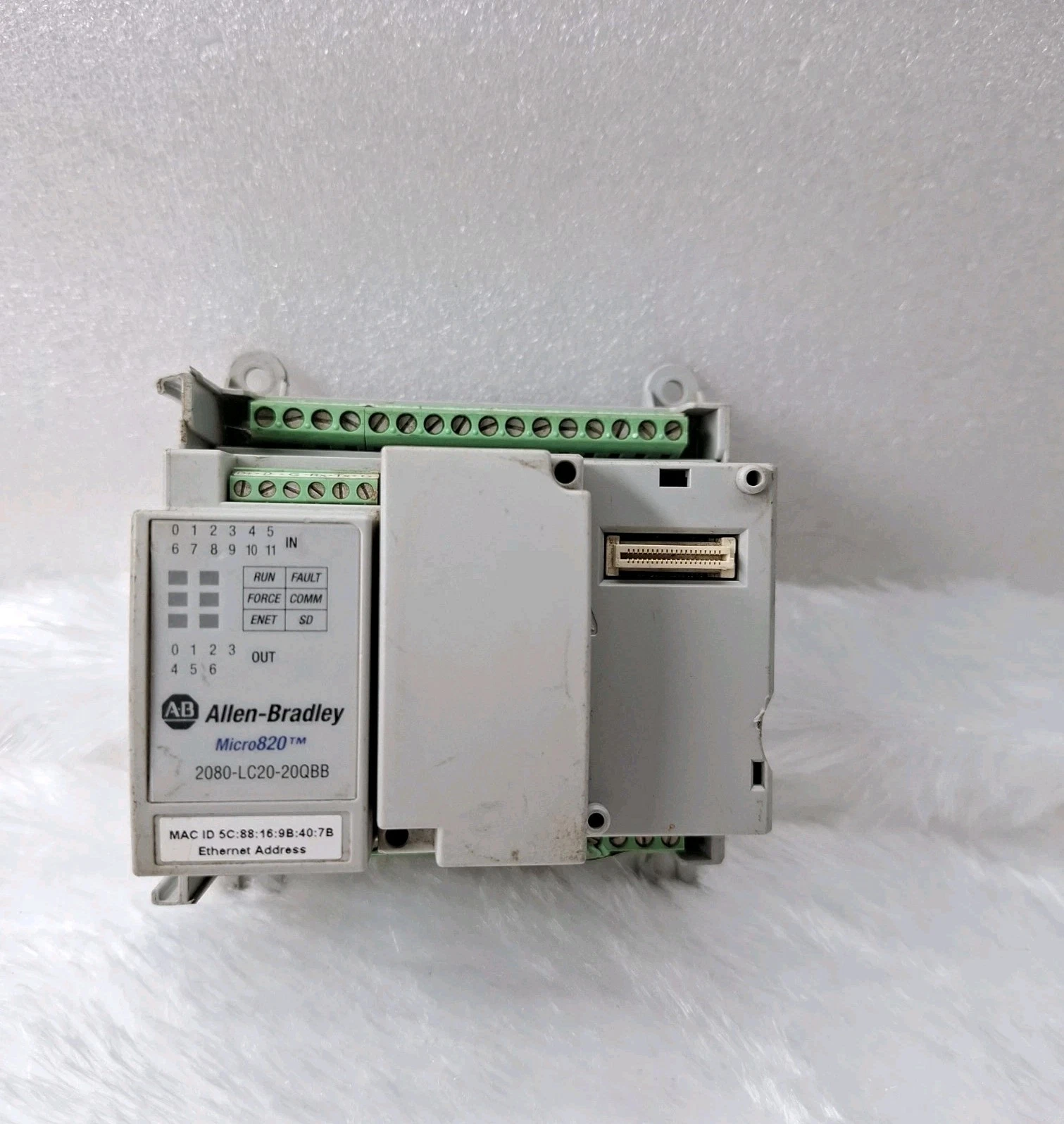 USED ALLEN BRADLEY 2080-LC20-20QBB MICRO820 ETHERNET IP PLC TESTED RUNNING